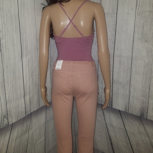 Mauve Denim Ripped Skinny Jeans - Picture 2 of 8